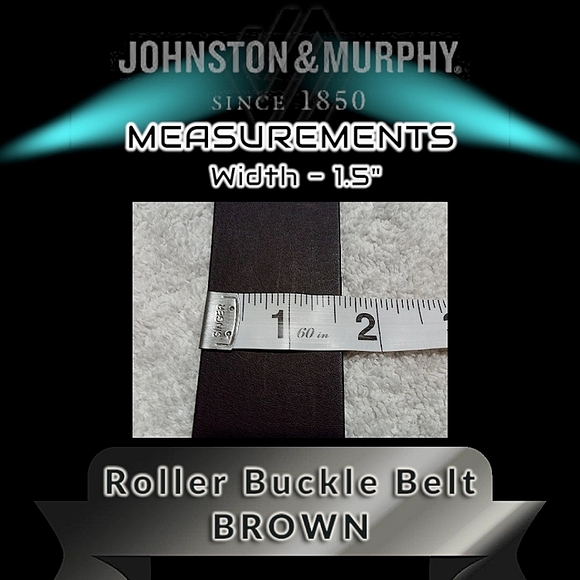 Johnston & Murphy Roller Buckle Belt | 42 inch Brown Leather | Style 75-7503 - Picture 3 of 13